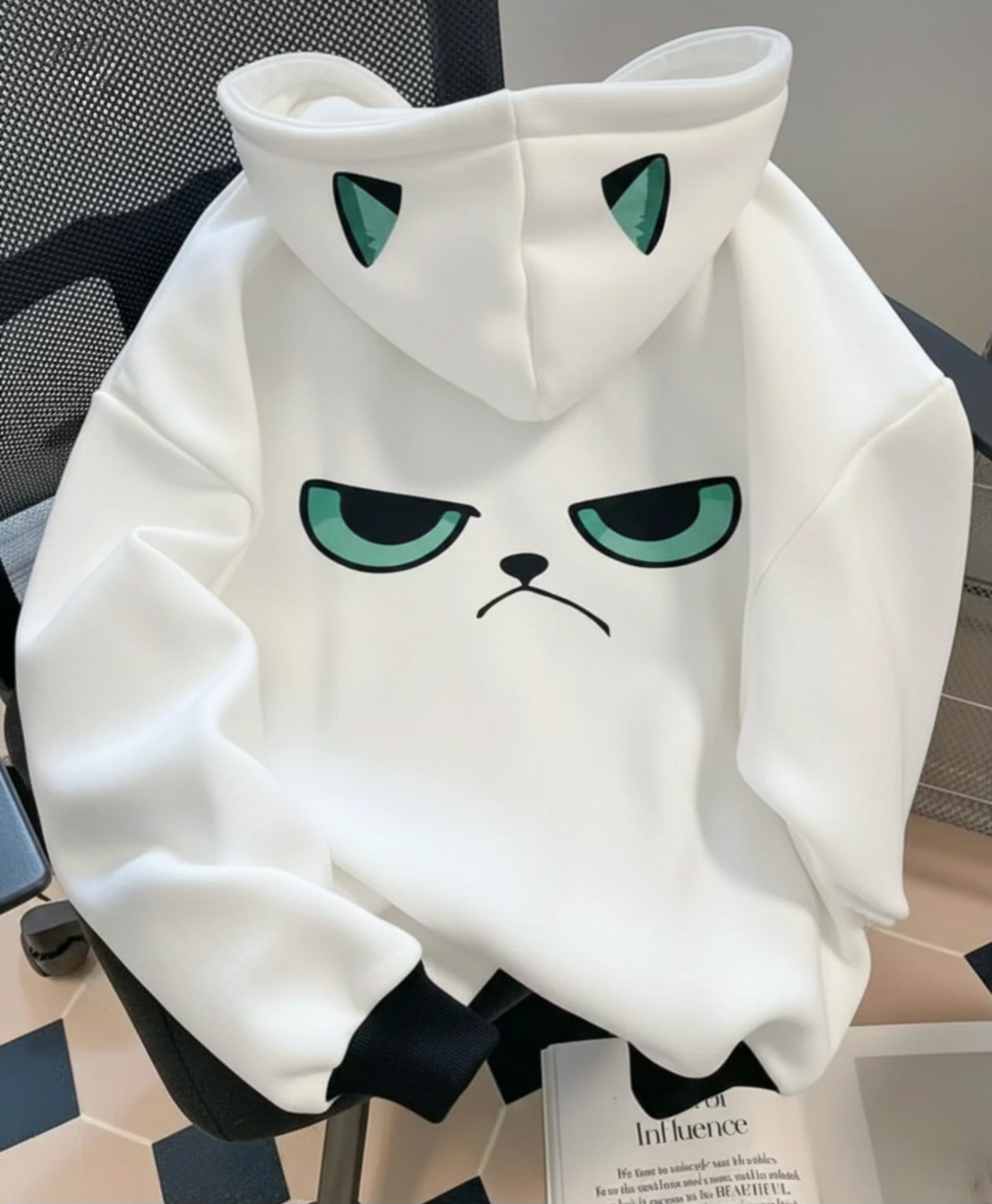 4 Adet Renk Seçenekli Funny Face Baskılı Hoodie