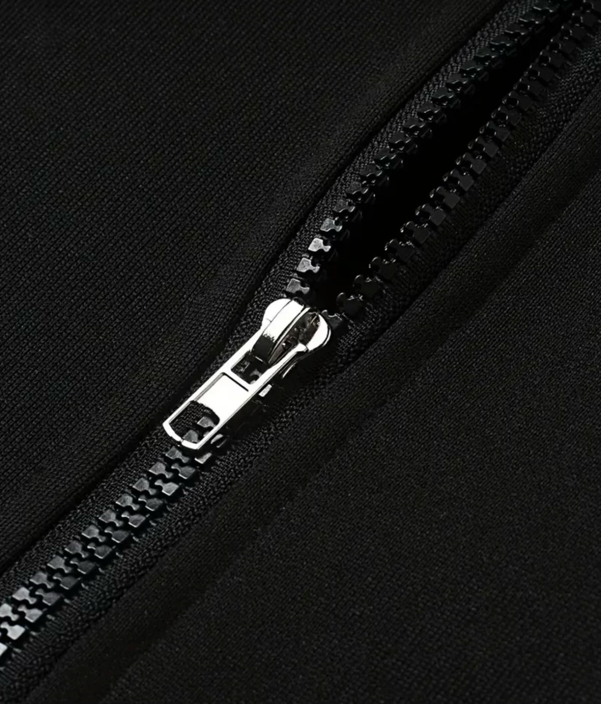 Siyah Oversize Baskılı Unisex Fermuarlı Hırka